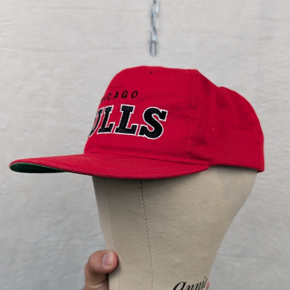 VTG Chicago Bulls Starter Hat Men's OSFA Red Green NBA Snapback Streetwear 90s - Picture 9 of 15